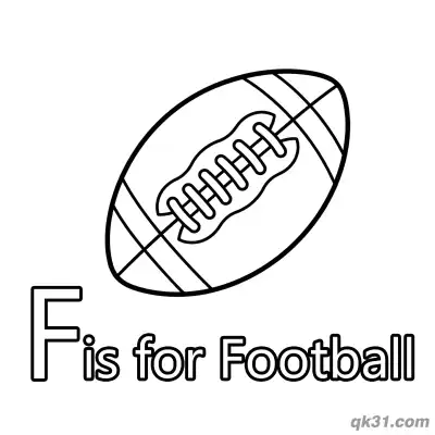 Free printable Letter F is for Football Coloring Page Sports Game Worksheet coloring page