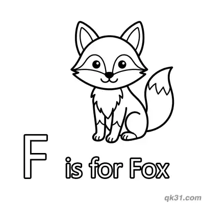 Free printable Letter F is for Fox Coloring Page Cute Woodland Animal Sheet coloring page