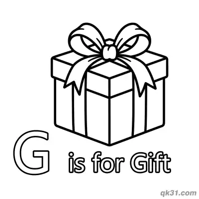 Letter G is for Gift Coloring Page Birthday Present Activity Sheet for Preschool