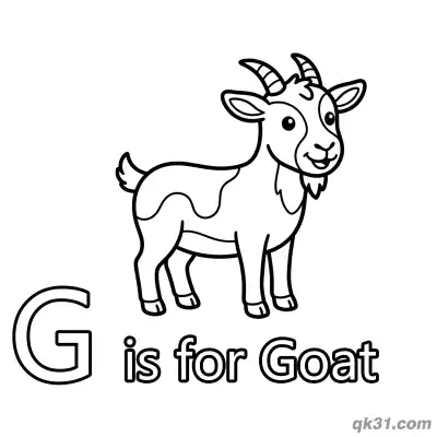 Letter G is for Goat Coloring Page Farm Animal Activity for Kindergarten
