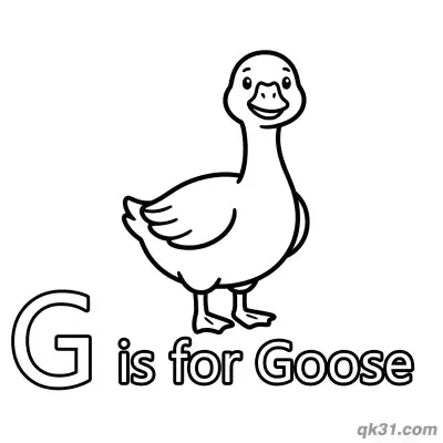 Letter G is for Goose Coloring Page Cute Bird Activity Sheet for Children
