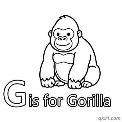 Letter G is for Gorilla Coloring Page Jungle Animal Worksheet for Kids