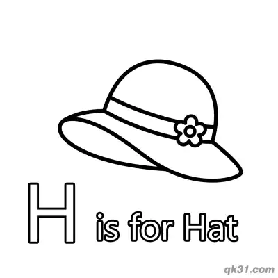 Free printable Letter H Is For Hat Coloring Page Clothing Accessory Printable For Preschool coloring page