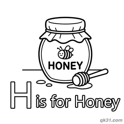 Free printable Letter H Is For Honey Coloring Page Sweet Food Printable Pdf For Kids coloring page
