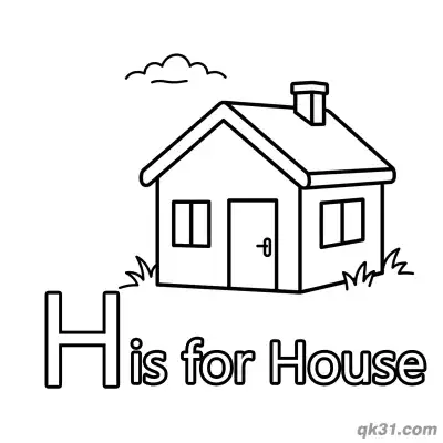 Free printable Letter H Is For House Coloring Page Home And Family Printable Activity coloring page