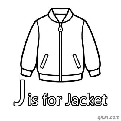 Free printable Letter J is for Jacket Coloring Page Winter Clothing Printable for Kids coloring page