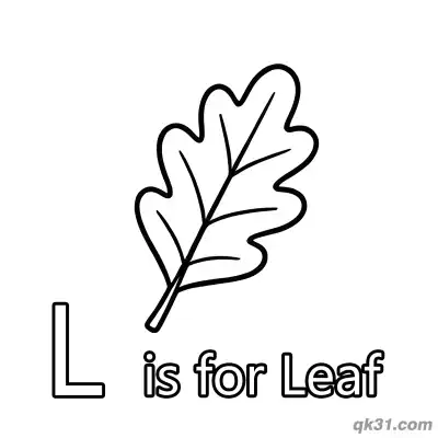 Free printable Letter L is for Leaf Coloring Page Nature Oak Leaf Printable for Toddlers coloring page