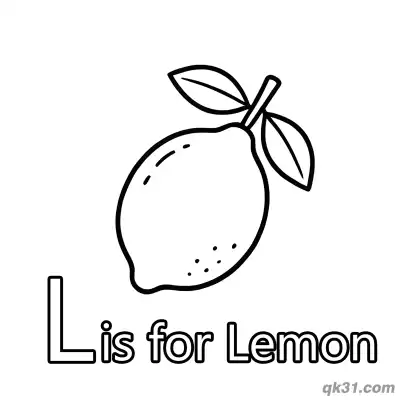 Free printable Letter L is for Lemon Coloring Page Bright Yellow Fruit Activity Sheet for Kids coloring page