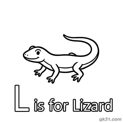 Free printable Letter L is for Lizard Coloring Page Little Reptile Activity Sheet for Kids coloring page