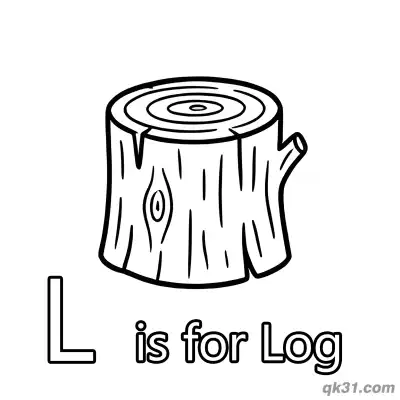 Free printable Letter L is for Log Coloring Page Woodland Tree Stump Printable for Preschool coloring page