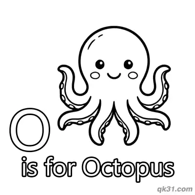 Letter O is for Octopus Coloring Page Cute Sea Creature Activity Sheet
