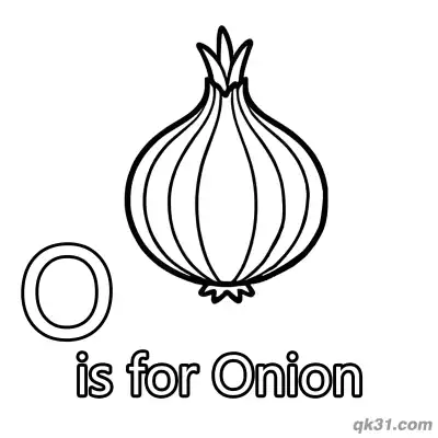Letter O is for Onion Coloring Page Vegetable Activity Sheet for Kindergarten