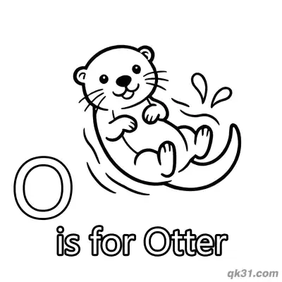 Letter O is for Otter Coloring Page Playful Aquatic Animal Worksheet