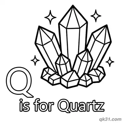 Letter Q is for Quartz Coloring Page Sparkling Crystal Gem Activity Sheet