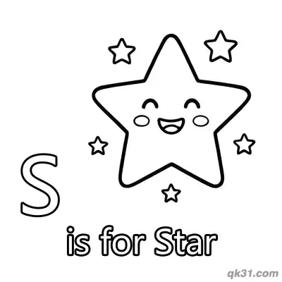 Free printable Letter S is for Star Coloring Page Smiling Night Sky Activity Sheet coloring page