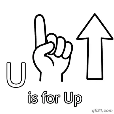 Letter U is for Up Coloring Page Direction Arrow Activity Sheet for Toddlers