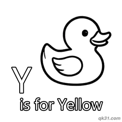 Letter Y is for Yellow Duck Coloring Page Color Learning Worksheet