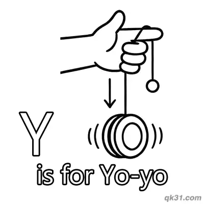 Letter Y is for Yo Yo Coloring Page Classic Toy Game Printable