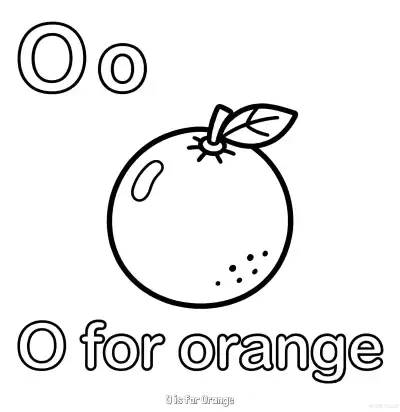 Free printable O is for Orange  Coloring Page - Free Printable English letter Recognition PDFS Coloring Sheets coloring page