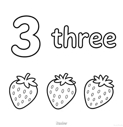 Free printable Number 3  Coloring Page - Free Printable Numbers Coloring Page PDFS Coloring Sheets coloring page
