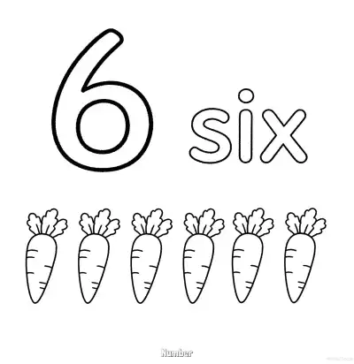 Free printable Number 6  Coloring Page - Free Printable Numbers Coloring Page PDFS Coloring Sheets coloring page