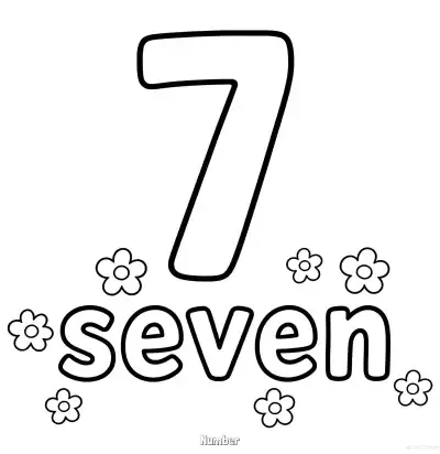 Free printable Number 7  Coloring Page - Free Printable Numbers Coloring Page PDFS Coloring Sheets coloring page