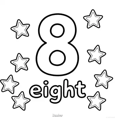 Free printable Number 8  Coloring Page - Free Printable Numbers Coloring Page PDFS Coloring Sheets coloring page