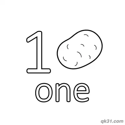 Free printable Number 1 One Big Potato Counting Coloring Page coloring page