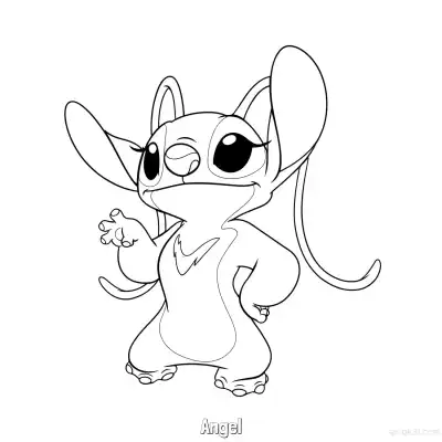 Free printable Angel  Coloring Page - Free Printable Lilo & Stitch PDF Coloring Sheets coloring page