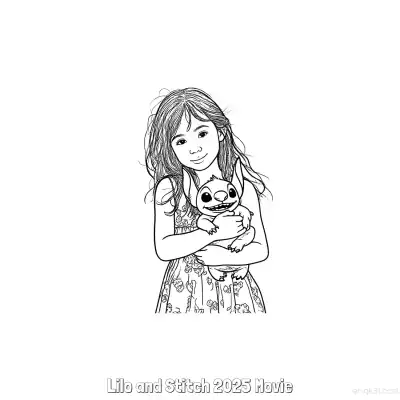 Free printable Lilo and Stitch 2025 Movie 1 Coloring Page - Free Printable Lilo & Stitch PDF Coloring Sheets coloring page