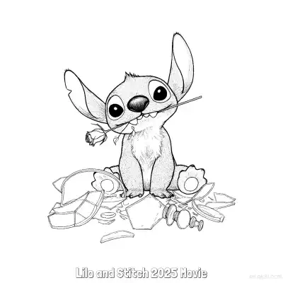 Free printable Lilo and Stitch 2025 Movie 2 Coloring Page - Free Printable Lilo & Stitch PDF Coloring Sheets coloring page