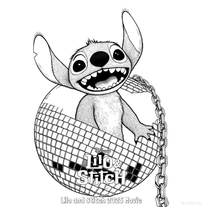 Free printable Lilo and Stitch 2025 Movie 4 Coloring Page - Free Printable Lilo & Stitch PDF Coloring Sheets coloring page
