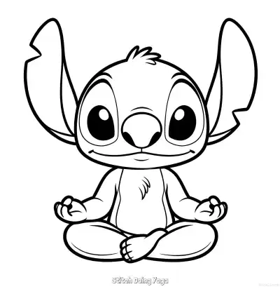 Free printable Stitch Doing Yoga  Coloring Page - Free Printable Lilo & Stitch PDFS Coloring Sheets coloring page