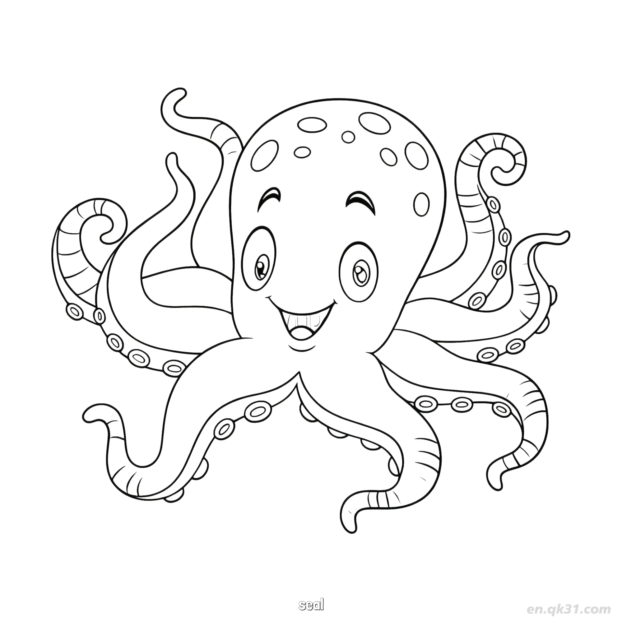 Baby Seal Pup Waving Coloring Page  – Free Printable Coloring Page for Kids and Adults