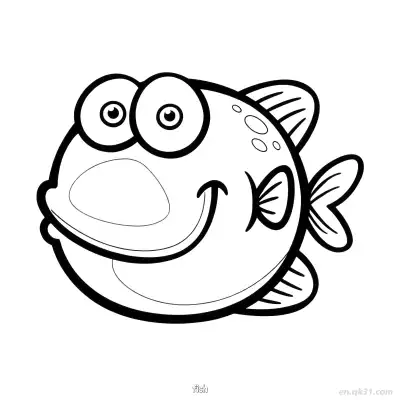 Free printable Big Eyed Cartoon Fish Coloring Page  coloring page