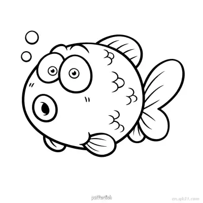 Free printable Big Eyed Pufferfish Coloring Page  coloring page