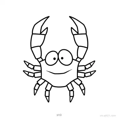 Free printable Big Claw Cartoon Crab Outline  coloring page