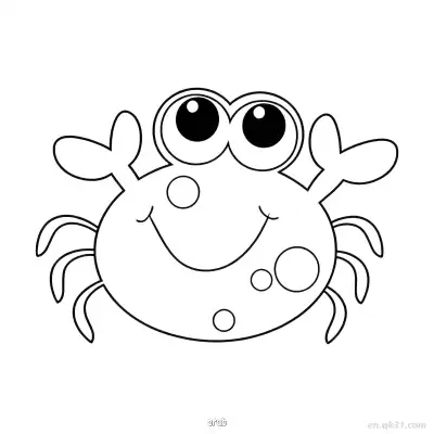 Free printable Big Eyed Cartoon Crab Printable  coloring page
