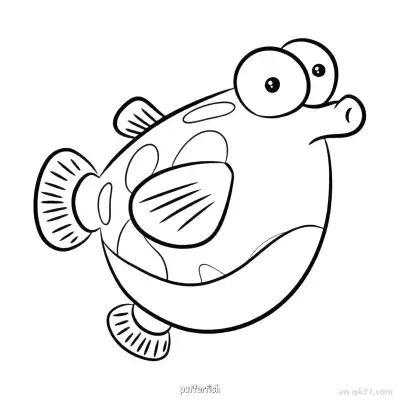 Free printable Bulging Eyed Pufferfish Coloring Page  coloring page