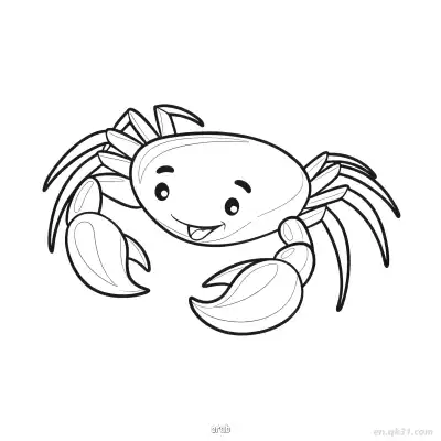 Free printable Cheerful Round Bodied Crab Coloring Page  coloring page