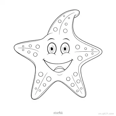 Free printable Cheerful Starfish Coloring Page  coloring page