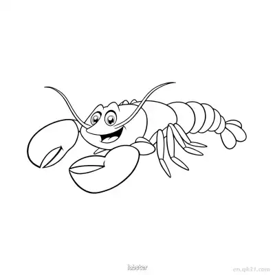 Free printable Cheerful Waving Lobster Activity  coloring page