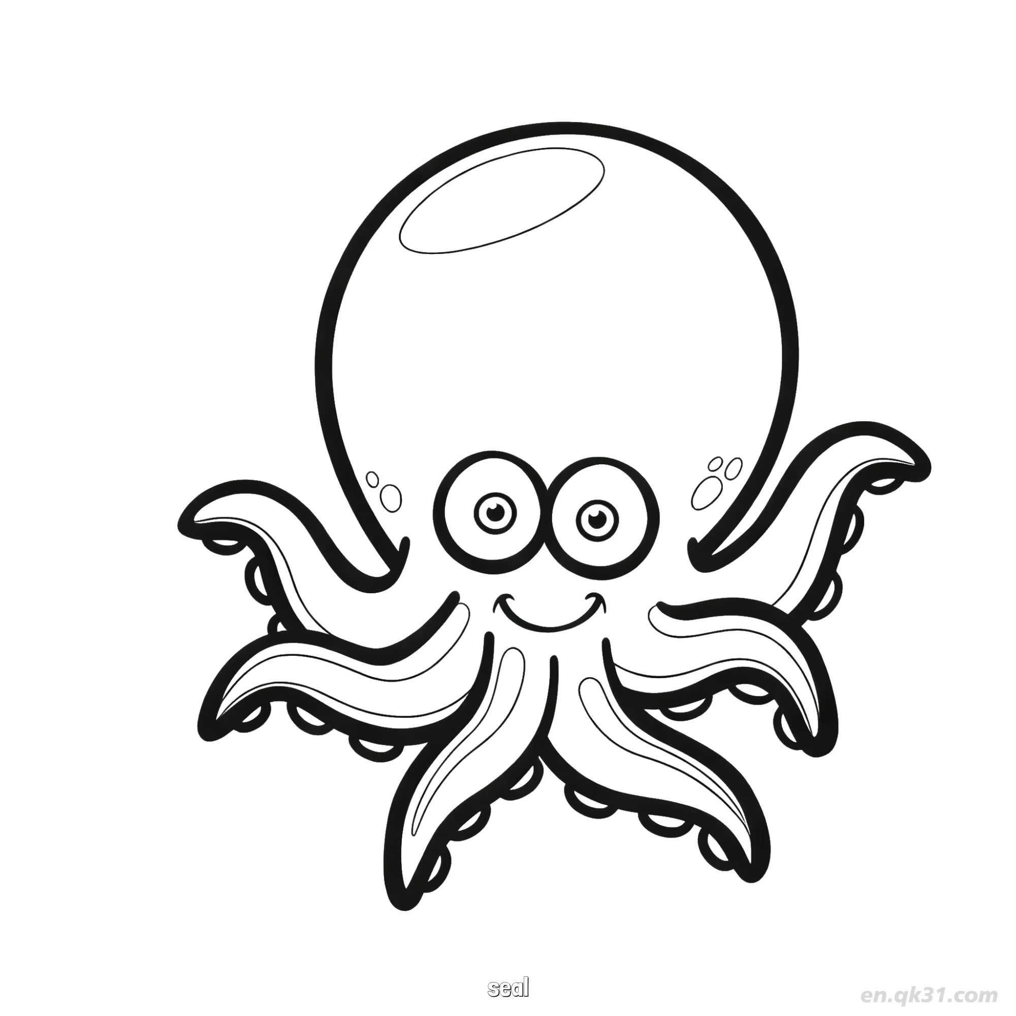 Chubby Happy Waving Seal Coloring Page  – Free Printable Coloring Page for Kids and Adults
