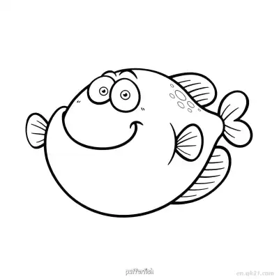 Free printable Chubby Striped Pufferfish Coloring Page  coloring page
