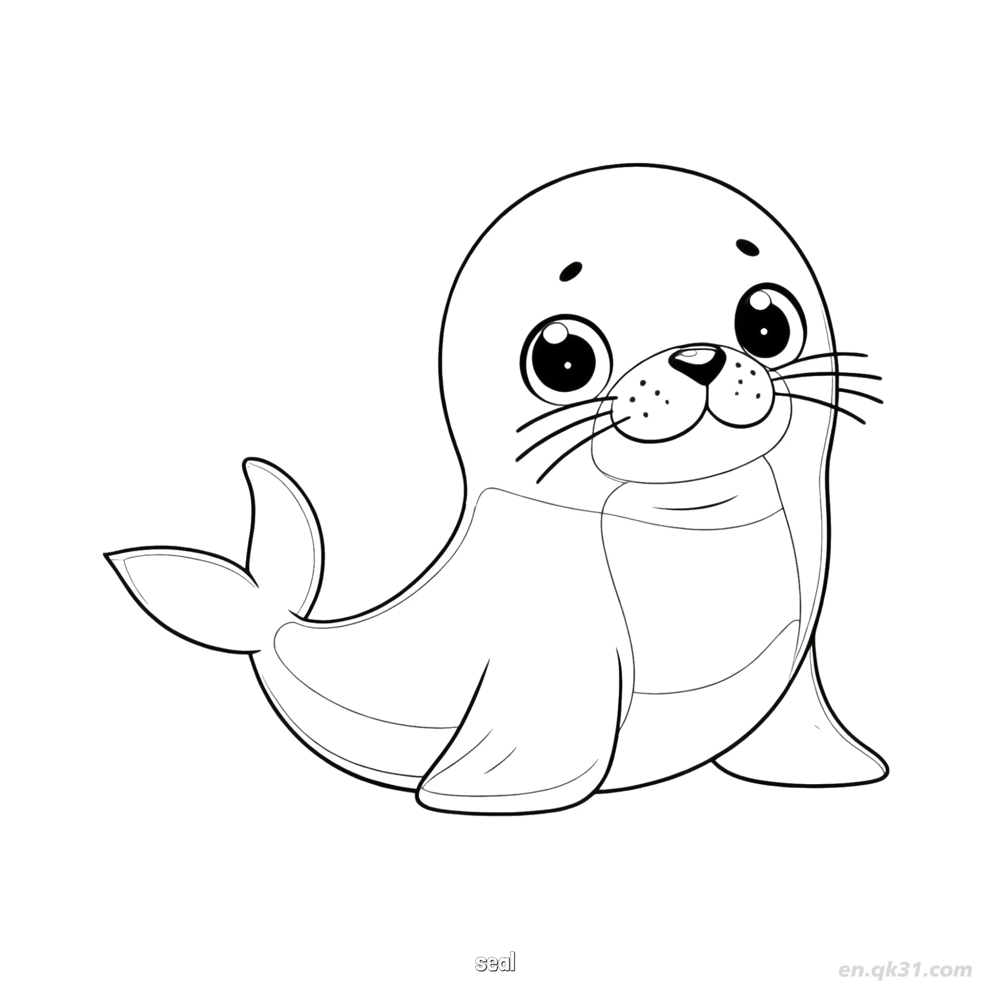 Cute Baby Seal Pup Coloring Page  – Free Printable Coloring Page for Kids and Adults