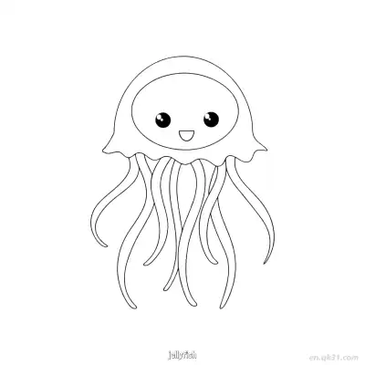 Free printable Cute Jellyfish Coloring Page  coloring page