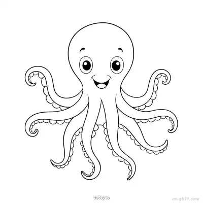 Free printable Cute Octopus Coloring Page  coloring page