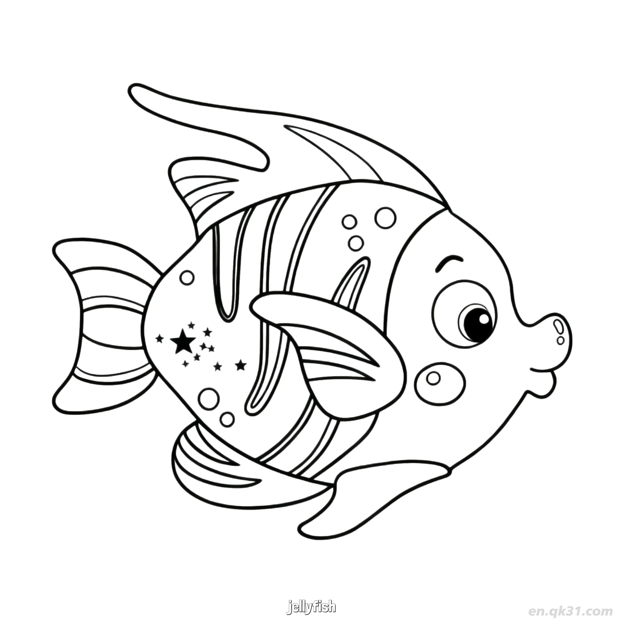 Cute Simple Bell Jellyfish Coloring Page  – Free Printable Coloring Page for Kids and Adults
