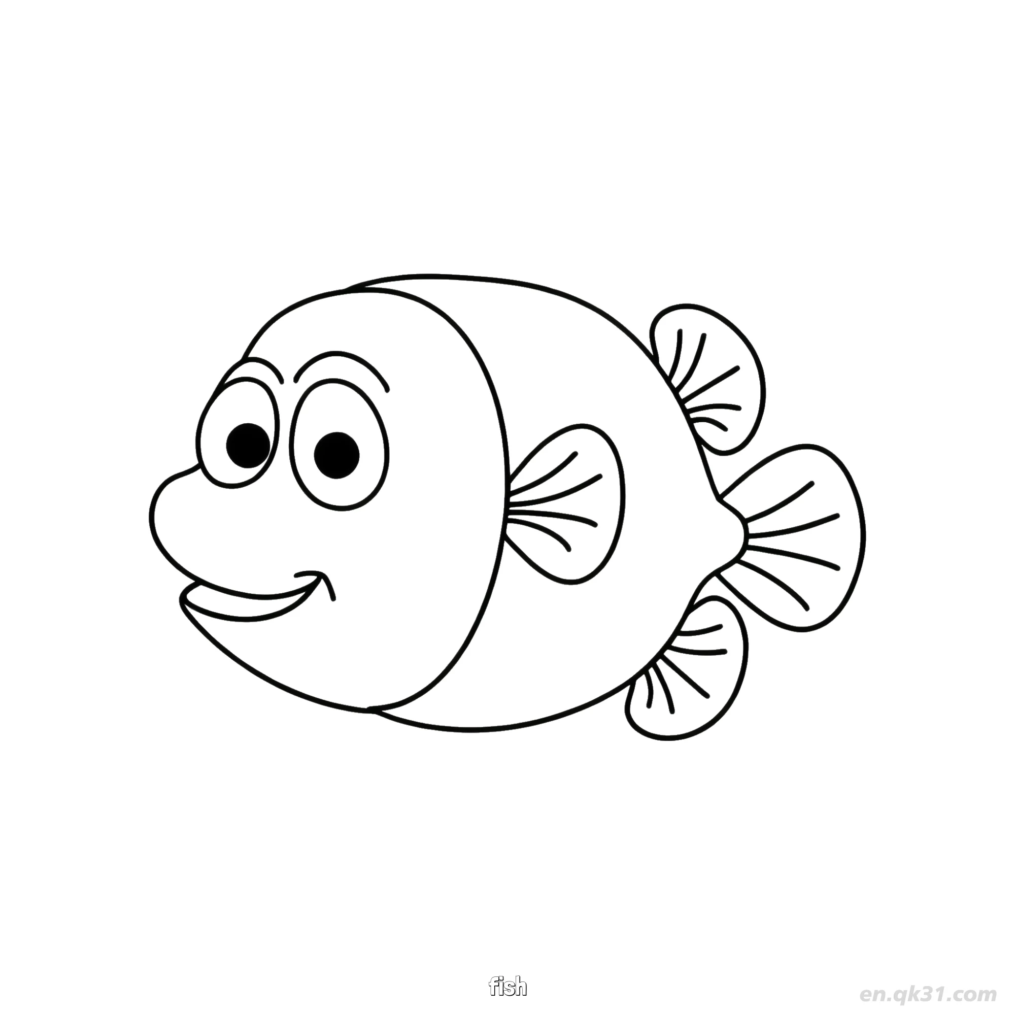 Cute Simple Round Fish Coloring Page V2 2 – Free Printable Coloring Page for Kids and Adults