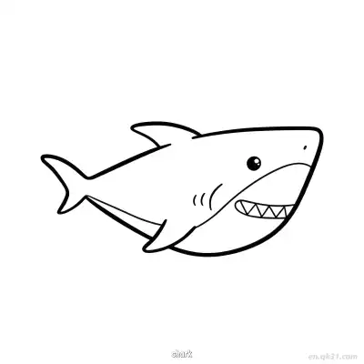 Free printable Cute Simple Shark Coloring Page  coloring page